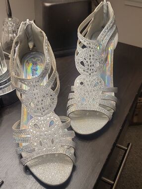Rhinestone Open Toe Heels